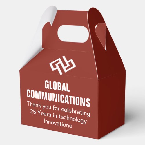 Custom Red Technology Business Anniversary Party Favor Boxes