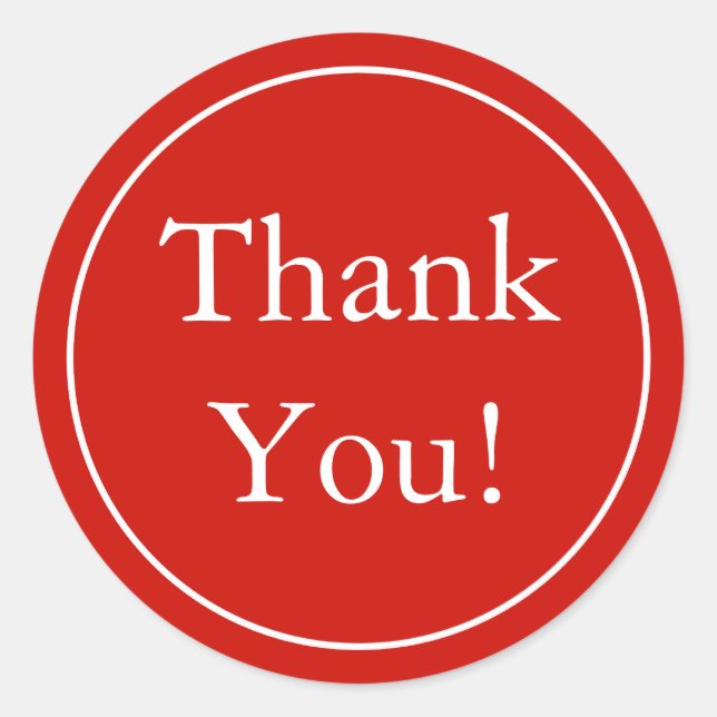 Custom Red Thank You Stickers & Favor Labels (Front)
