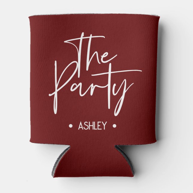 Custom Red “The Party” Can Cooler – Bachelorette (Front)