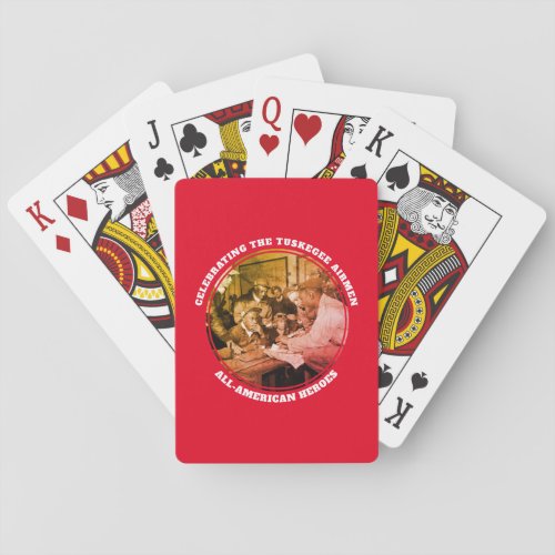 Custom Red TUSKEGEE AIRMEN Poker Cards