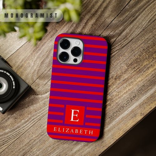Custom Red Violet Purple Color Stripes  Case_Mate iPhone 14 Pro Max Case