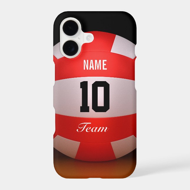 Custom Red Volleyball Iphone Case (Back)