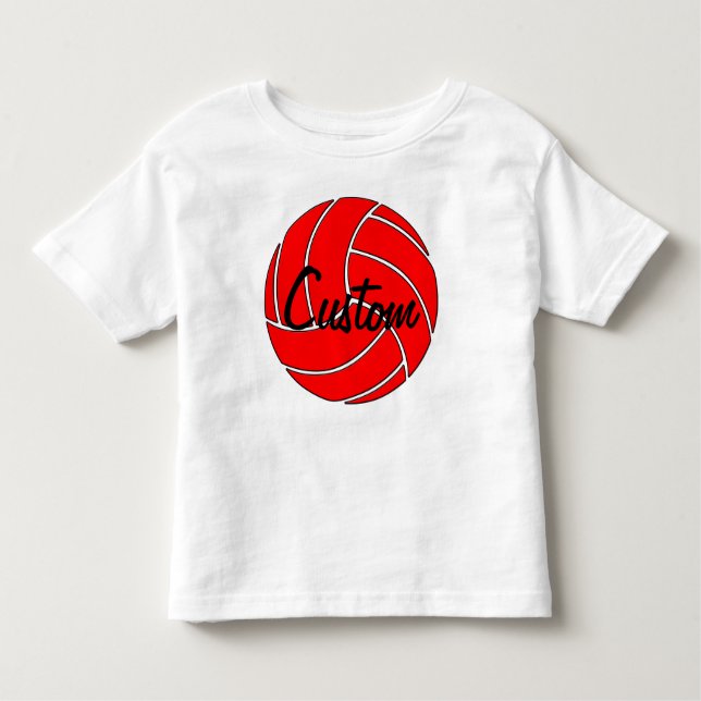Custom Red Volleyball T-shirt (Front)