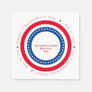 Custom Red White Blue Happy Independence Day Napkins
