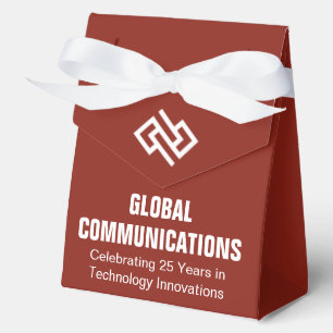 Custom Red White Company Anniversary Office Party Favor Boxes