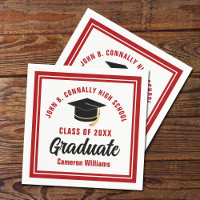 Custom Red White Graduate 2026 Graduation Party