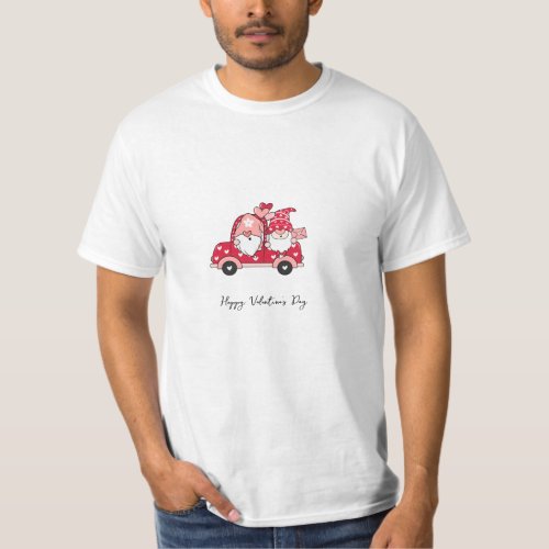 Custom Red White Modern Happy Valentines Day  T_Shirt