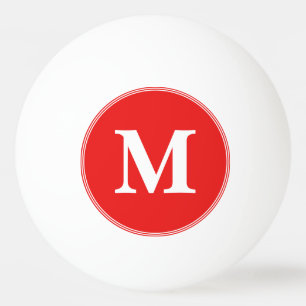 Custom Red White Monogrammed Table Tennis Beer Ping Pong Ball