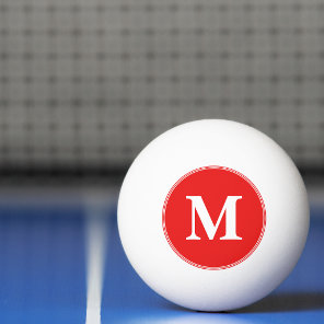 Custom Red White Monogrammed Table Tennis Beer Ping Pong Ball