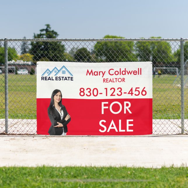 Custom Red White Realtor Photo Promotional  Banner (Insitu)