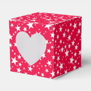 Custom Red White Stars Christmas Elegant Template Favor Boxes