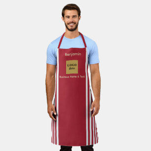 Custom Red & White Stripe Apron