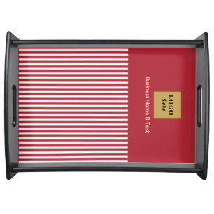 Custom Red & White Stripe Serving Tray
