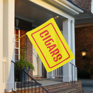 Custom Red & Yellow Cigars Business Banner House Flag