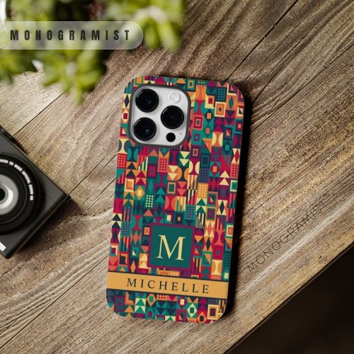 Custom Red Yellow Green Shapes Geometric  Case_Mate iPhone 14 Pro Max Case