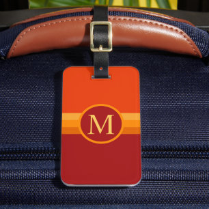 Custom Red Yellow Orange Maroon Color Block Luggage Tag