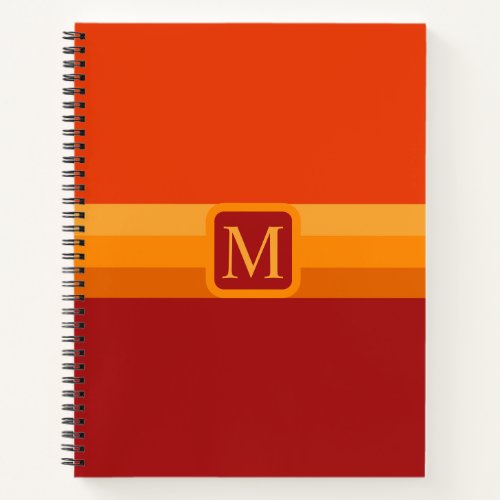 Custom Red Yellow Orange Maroon Color Block Notebook