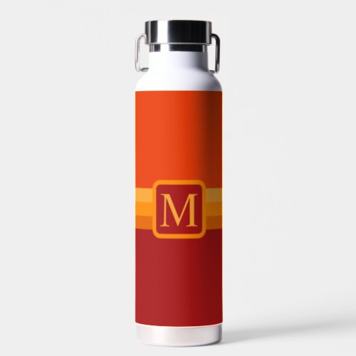 Custom Red Yellow Orange Maroon Color Block Water Bottle