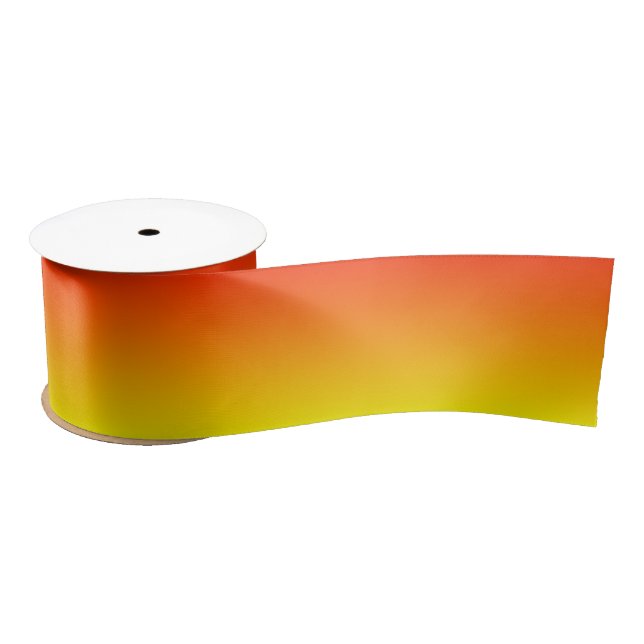 Custom Reddish Orange Ombre Satin Ribbon (Spool)