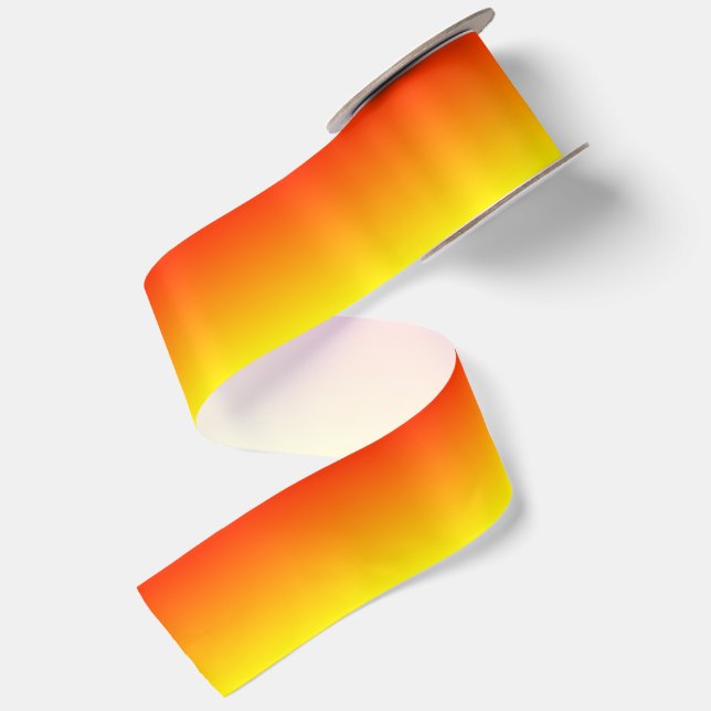 Custom Reddish Orange Ombre Satin Ribbon (Front+Back)
