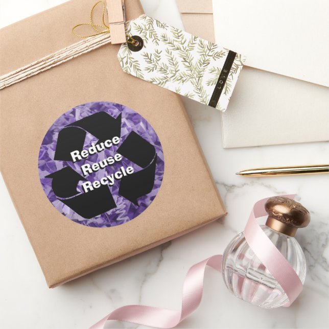 Custom Reduce, Reuse, Recycle Mobius Loop Classic Round Sticker (Gifting)