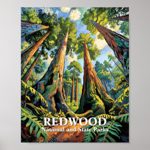 Custom Redwoods National Park California Van Gogh Poster
