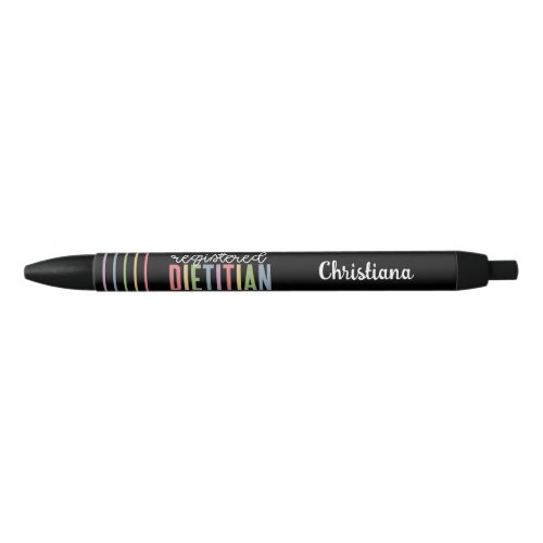 Custom Registered Dietitian Cute Colorful Black Ink Pen