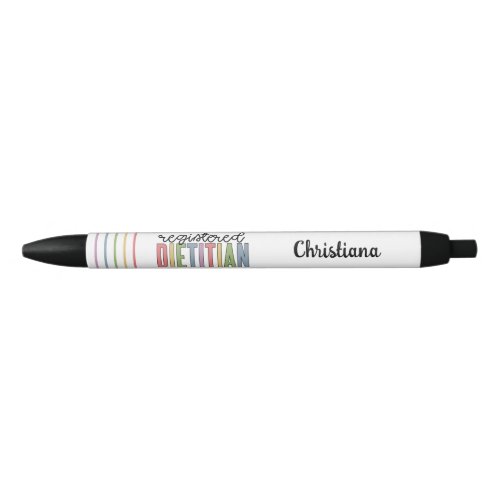 Custom Registered Dietitian Cute Colorful RD Black Ink Pen