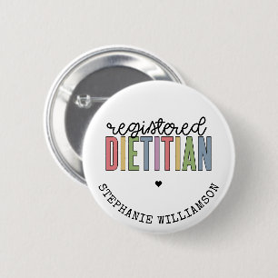 Custom Registered Dietitian Multicolored RD  Button