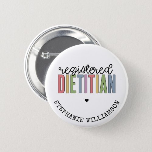 Custom Registered Dietitian Multicolored RD  Button
