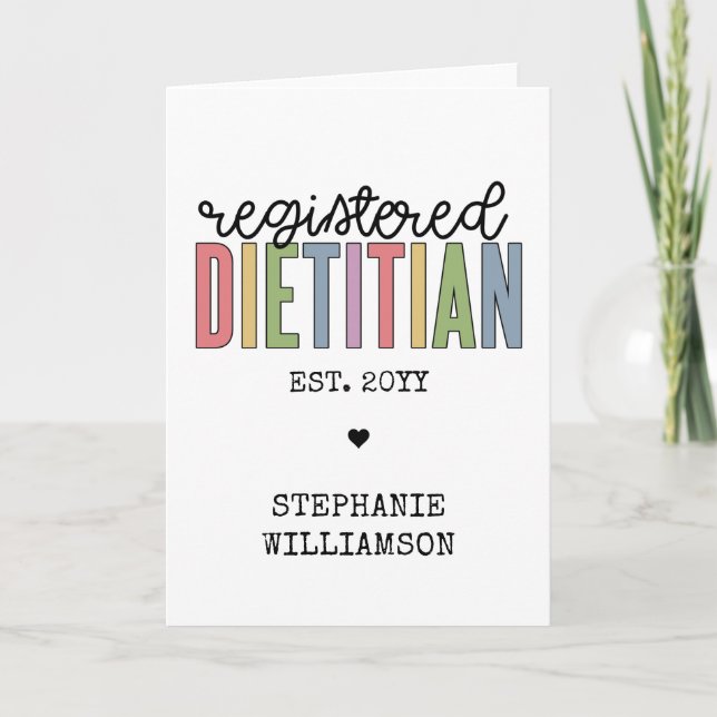 Custom Registered Dietitian Multicolored RD Card (Front)