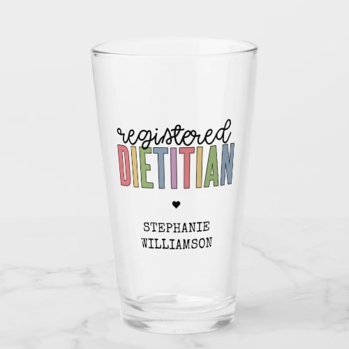 Custom Registered Dietitian Multicolored RD Glass