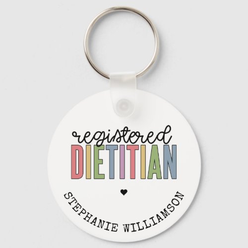 Custom Registered Dietitian Multicolored RD Keychain