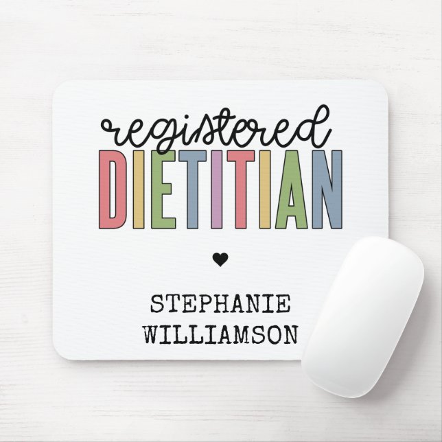 Custom Registered Dietitian Multicolored RD Mouse Pad (With Mouse)