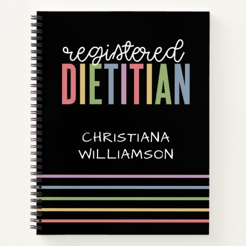 Custom Registered Dietitian Multicolored RD  Notebook