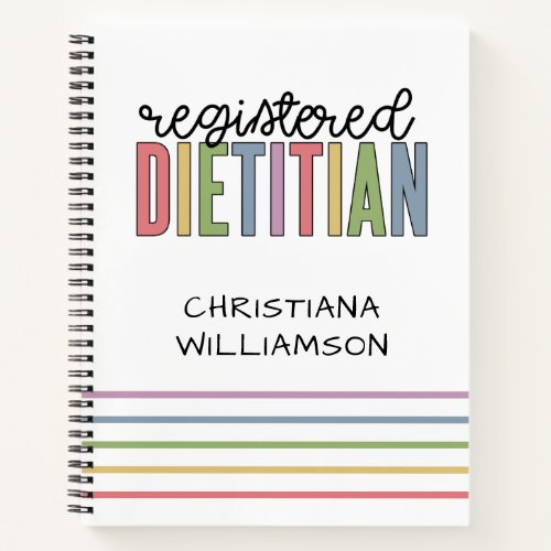 Custom Registered Dietitian Multicolored RD Notebook