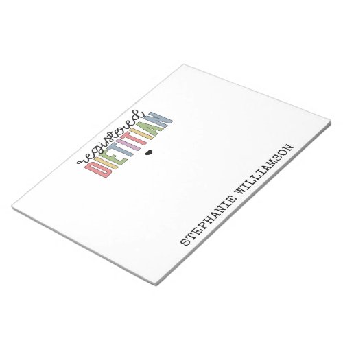 Custom Registered Dietitian Multicolored RD Notepad