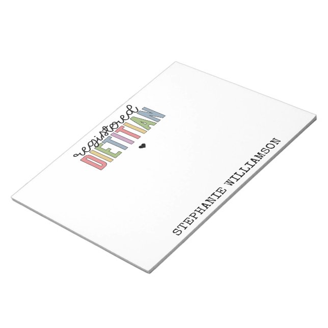 Custom Registered Dietitian Multicolored RD Notepad (Angled)