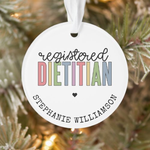 Custom Registered Dietitian Multicolored RD Ornament