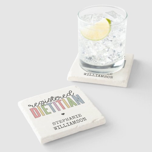 Custom Registered Dietitian Multicolored RD Stone Coaster