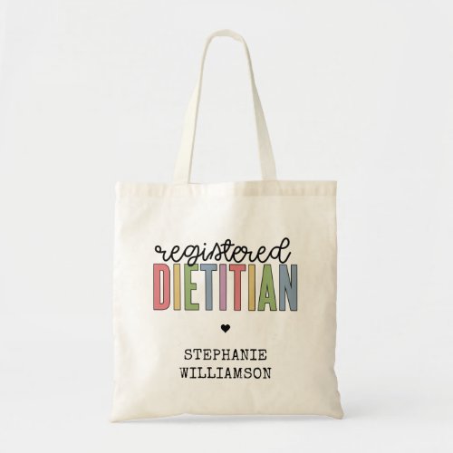 Custom Registered Dietitian Multicolored RD Tote Bag