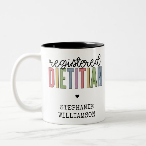 Custom Registered Dietitian Multicolored RD Two_Tone Coffee Mug