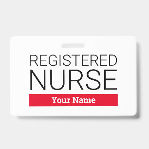 Custom registered nurse name badge with clip