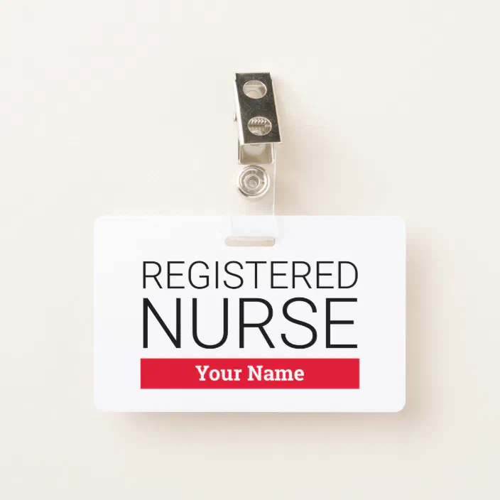 Custom Registered Nurse Name Badge With Clip Zazzle Com