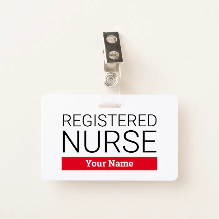 Custom Registered Nurse Name Badge With Clip Zazzle Com