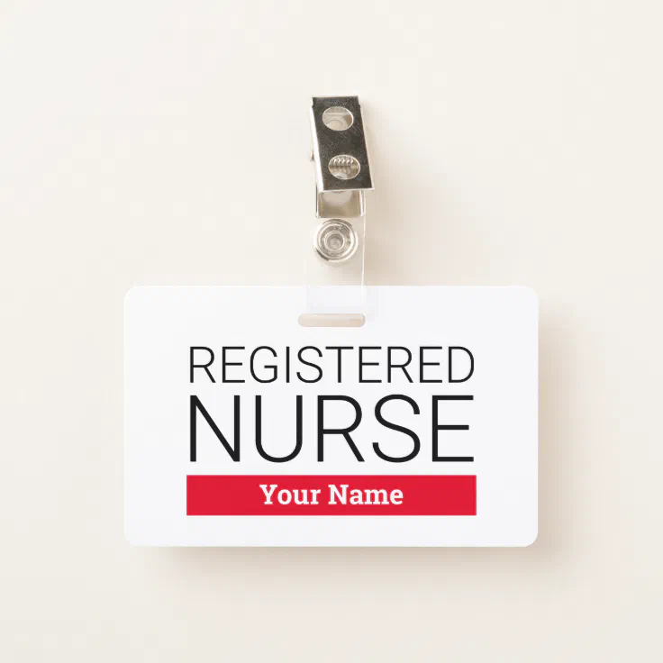 Custom registered nurse name badge with clip | Zazzle