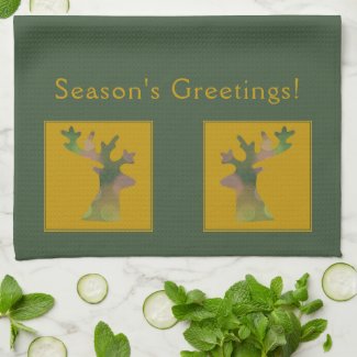 Custom Reindeer Green Yellow Season's Greetings