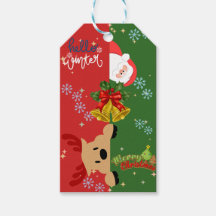 Custom Reindeer & Santa Christmas Gift Tag