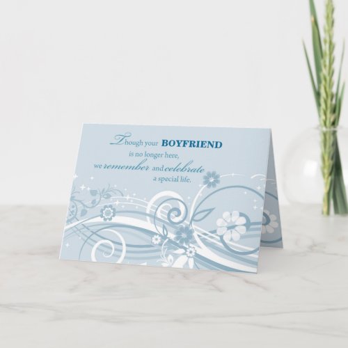 Custom Relation Anniversary of Loss of Boyfriend Card