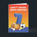 Custom Relation Birth Brother Boy 7th Birthday Spo Card<br><div class="desc">A special boy deserves a special birthday greeting and anything fun is special for a kid like him. So when he celebrates his 7th birthday then this is the best card to give him.</div>